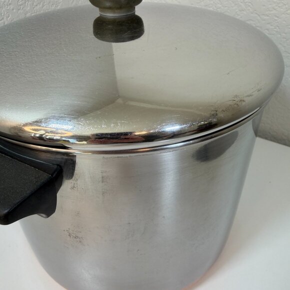 Vintage Revere Ware 8 QT Stock Pot w/ Lid Copper Clad 1801 Clinton ILL USA - Picture 14 of 16